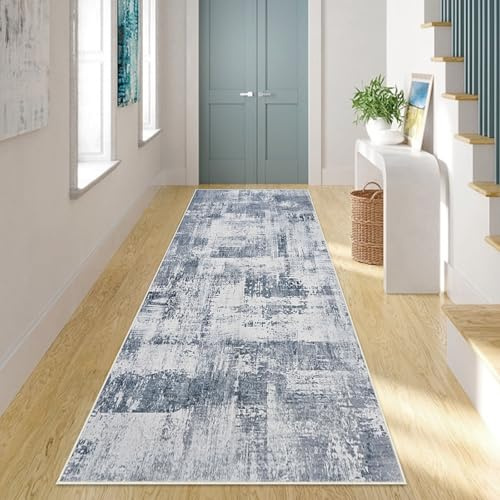 65x180cm Hallway Runner Rug Non-Slip Washable Carpet Runners Area Rug(Blue)