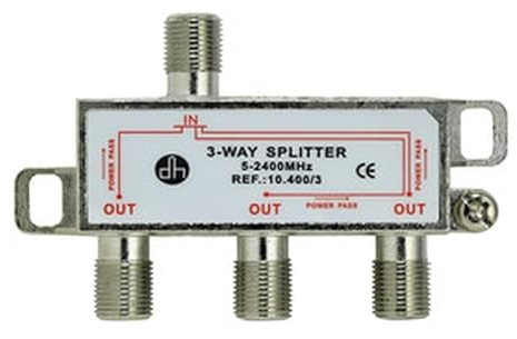 Distributore Sat/Terrestre a 3 vie, connessione semplice, segnale, ideale per sistemi audio e distribuzione TV.
