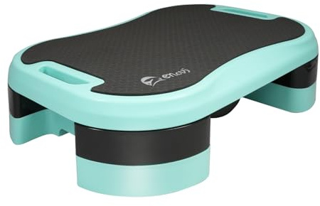 Enovi Basic Steppers for Exercise at Home, Aerobic Steppers, Exercise Step Platform with Soft cushion and 2 Adjustable Height Risers