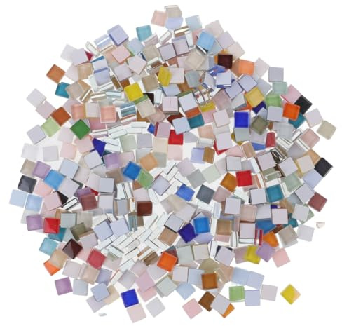 POPETPOP Lot de Tesselles Verre Multicolores pour Décoration Diy Photo Vases Miroirs