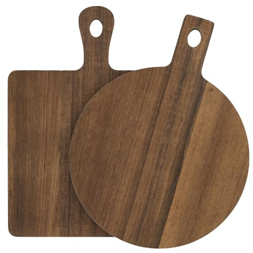 Linnea Lot de 2 Planches de présentation en Bois en Acacia Collection Ebene Marron