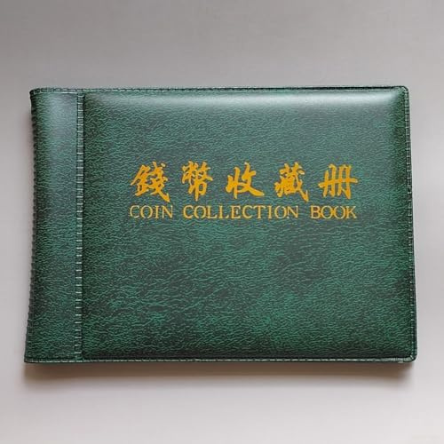 Álbum de monedas ligero con 60 para insignias y fichas de almacenamiento conveniente (verde)