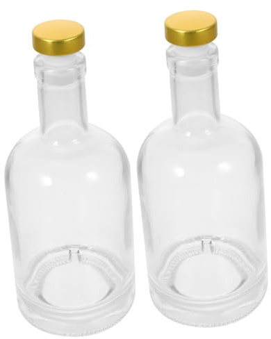 EPIGEIST 2 pezzi Bottiglie Liquori in Vetro Trasparente Spesso Fondo Antiscivolo Ampia Apertura e Tenuta Ermetica per Vino e Whiskey Capacità Grande per Casa e Bar