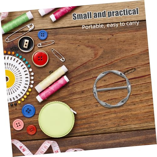 FRCOLOR 5pcs Metal Shirt Knotted Button Circle Buckle Clasp Fastening Clip for Sweater Dress Shawl Scarf Clips Waist Cincher