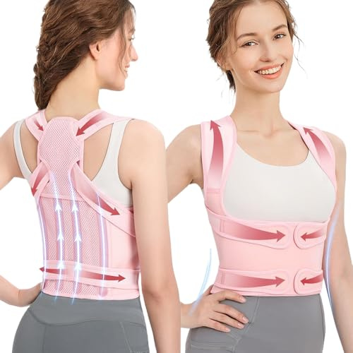 BWOOOWE Corregidor de Postura Unisex Soporte Ajustable Transpirable Espalda Hombros Ideal para Corregir Oficina y Uso Diario