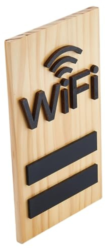 DICOSMETIC 1 cartel de madera con wifi, 25 x 14 x 1,6 cm, con contraseña wifi, para escribir en la red, para decoración de mesa o pared, para casa, habitación de invitados, restaurante