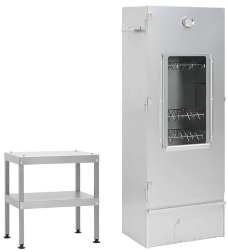 Genérico Horno ahumador de bacoa con Mesa Acero galvanizado,Casa y jardín,Cocina y Comedor,Electrodomésticos de Cocina,bacoas,Plateado,3187615