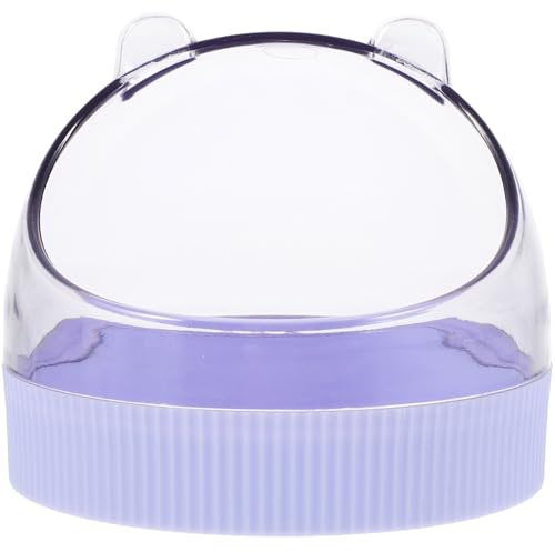 Cabilock Tazón Transparente para Hámster y Chinchilla, Cuenco Compacto de Acrílico Color Morado, Tazón de Agua Seguro y Duradero para Jaula, Suministros para Pequeños Roedores