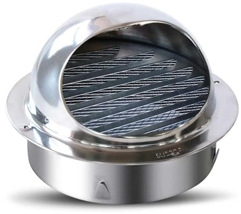 GYEQXKT Öppen spislock, rund skorstenslock i rostfritt stål, rund torktumlarventilationskåpa, ventilationsgaller, väggventilationsutlopp, torkhuva