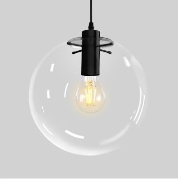 Genérico Lámpara colgante de bola cristal burbujas creativa Luces colgantes modernas estilo nórdico for sala estar, dormitorio, cocina, luminaria suspensión brillante(Noir,Dia15cm)