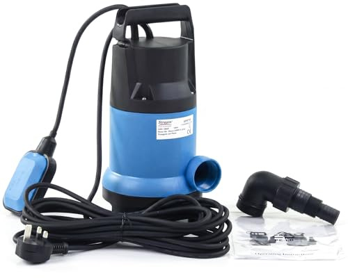 Submersible Water Pump 400W 7500L/H Water Pump for Vacuum Hot Tube, Electric Submersible Water Pump with Float Switch for Clean Dirty Water Garden Pond Pool Hot Tub