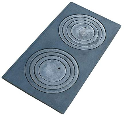 MIMART Plaque de Cuisson en Fonte pour Four avec 2 Trous 65 x 37,5 cm