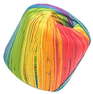 HEALLILY Häkelgarn Strickgarn Baumwolle Farbverlauf Garn Kaleidoskop Garn für DIY Hüte Pullover Schal Handschuhe Regenbogen 1 Rolle (133M)