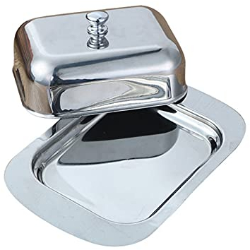 Burriera Cassettiera del contenitore del contenitore del contenitore del contenitore del contenitore del piatto del burro dell'acciaio inossidabile con cassettiera del formaggio del coperchio Dinnerin