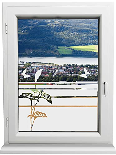INDIGOS UG - Glasdekorfolie - Schmetterling - Sonnenschutz H50Line - Sichtschutzfolie - Fensterfolie - für die Küche, Bad ans Fenster, Sichtschutz - selbstklebend - matt - für Bad