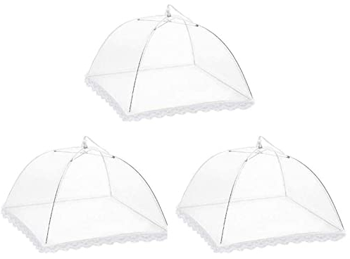 Tokaneit 3 Pièces Couverture Pliable Couverture Alimentaire Tente Couverture de Fruits Couverture de Gâteau Protection Contre Les Mouches pour la Nourriture Barbecue fêtes buffets Camping
