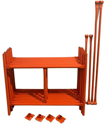 HILL TOP FABRICATIONS CO (1998) LTD - Scaffolding Tower 5.02 Meters (16'6) Working Height 4x4 Base Size. Steel & Polyester Powder Coated (PPC) Safety Orange for A High Quality Durable Finish