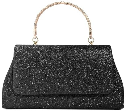 RPAEOY Clutch Damen Abendtasche Glitzer Handtasche Klein Elegant Clutches Tasche Hochzeit Braut Goldene Kette Abendhandtasche für Frauen