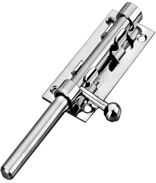 6 Inch Door Bolt Lock Stainless Steel Door Latch Barrel Sliding Lock Silver Solid Door Lock Bolts for Bathroom Bedroom Garden Shed Doors