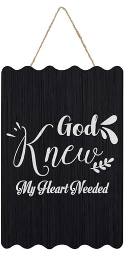 Willkommensschild God Knew My Heart Needed You, Holzschild mit Zitat, 20,3 x 30,5 cm, rustikale Holzschilder für Schule, Kindergarten, Klassenzimmer, Haustür, Veranda, Tor, Heimdekoration, Wandkunst