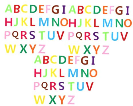 Vaguelly 3 Sets Filz-alphabet- Keine Selbstklebende Rückseite Basteln für Jungen und Mädchen Spielzeug Party-dekoration Partyzubehör Kinderspielzeug Buntes Buchstaben-ornament
