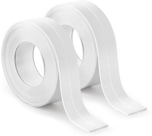 2 Pezzi Battiscopa Morbido Adesivo, 3.2m*22mm Battiscopa Morbido PVC Sigillante Autoadesivo Nastro, Impermeabile, Antiolio e Antimuffa Utilizzato per Piastrelle da Cucina/Bagno, Mobili, ecc