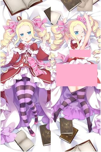 JNLIFT Body Kissenbezug Kissenhülle Anime Pillowcase für Re Zero,Doppelseitige Umarmungskissen Bezug,Waschbar Dekokissen Bezüge,Shortplush-50cm*160cm