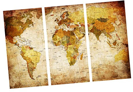 SEWOART Weltkarte Wandbild Für Zuhause Weltkarten Kunstmalerei Für Wohnzimmer Hochwertiges Wandgemälde Landkarte Decor Für Eingang Exquisiter Stil