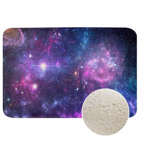 Weltraum-Galaxie-Badematten für Badezimmer, Universum, Sterne, Planeten, Boden-Badteppich, maschinenwaschbar, Badematte, Teppich, Raumdekoration für Duschboden, 40,6 x 61 cm