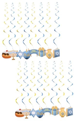 SHOWERORO 60stücke Hanukkah Spiral Dekorationen Hängende Für Festlichkeiten Party-deko Für Hanukkah-feiern Und Feiertagsatmosphäre