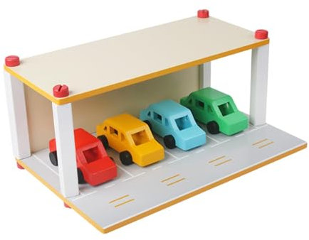 Harilla Juego de Garaje de Madera con Coche para niños