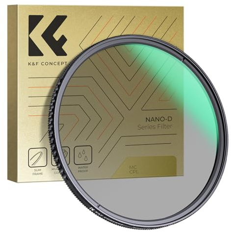 K&F CONCEPT Filtre polarisant circulaire étanche 43 mm avec 24 revêtements multicouches pour objectif d'appareil photo (série D)