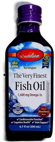 Omega-3 Fish Oil Liquid 1600mg | High Strength EPA & DHA | Pure & Sustainably Sourced | Mixed Berry Flavour | 200ml Bottle | Heart, Brain & Joint Support