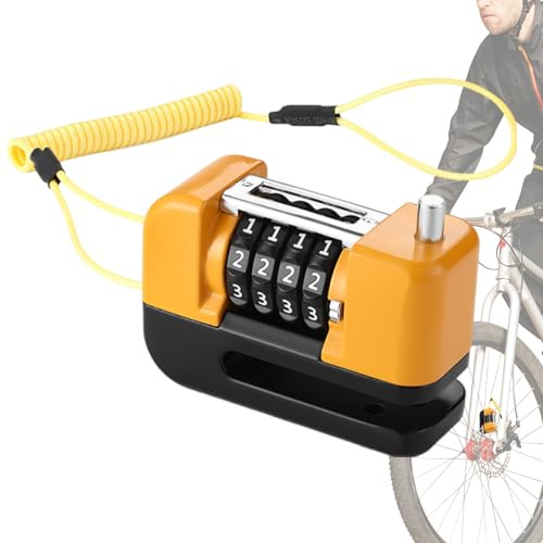 Candado de disco de freno - Cerraduras de combinación de seguridad con 4 dígitos para bicicletas eléctricas | Accesorios de ciclismo, engranaje de bloqueo al aire libre para bicicletas, motocicletas