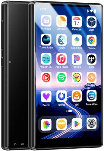 128GB MP3-Player mit Bluetooth und WiFi, 5.0-Zoll IPS HD Bildschirm. Android 13 OS MP4-Musik-Player mit Spotify Kids, Audible, Amazon Music, Play Store