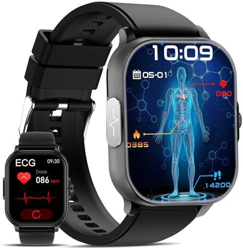 YYKY 2026 ECG+HRV Smart Watch for Men Women with Bluetooth Calls/IBM/Heart rate/Body Temperature/Sleep Monitor - 2.01 HD IP67 Waterproof Smartwatch, Health & Fitness Smartwatch for iOS Android