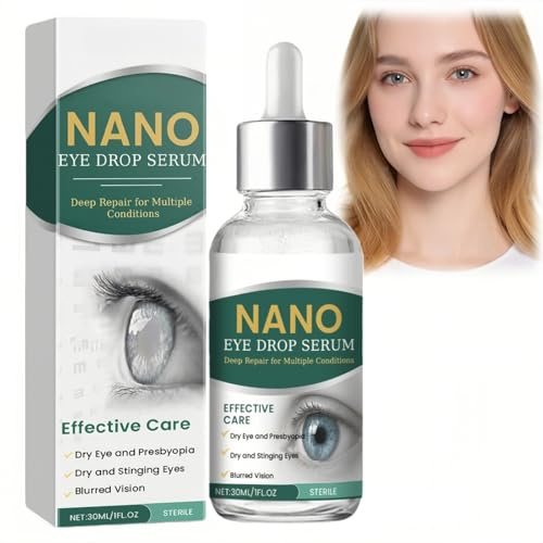 Nano Brightening Eye Drops for Dry Eyes - Long-Lasting Lubricating Relief for Itchy,Red & Stressed Eyes,Artificial Tears Treatment for Contact Lens Wearers & Adults