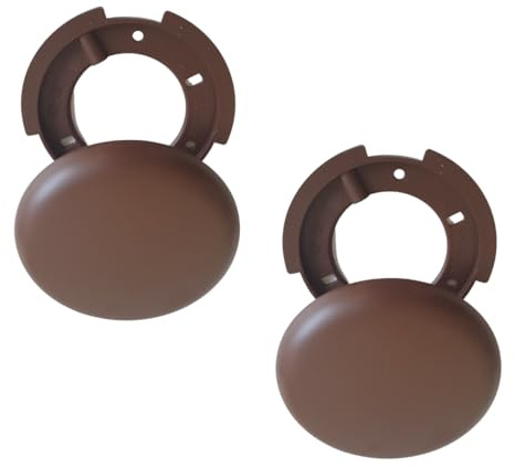 Set di 2 scatole di derivazione per lampade Ø 100 mm – scatola da soffitto ultra piatta & baldacchino marrone, scatola di giunzione per attacco lampada, rosetta da soffitto, altezza 1,5 cm