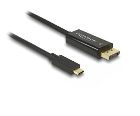 DeLock Kabel USB Type-C Stecker > Displayport Stecker (DP Alt Mode) 4K 60 Hz 1 m Schwarz