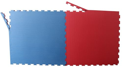 Judo Sportmatte/Steckmatte/Tatami blau-rot 1mx1mx4cm, Härtegrad 50-55 (4500010)