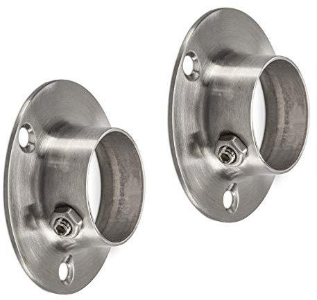 1 paire SOTECH Supports de tringle à vêtements Circle 25 Supports de tringle à vêtements en Acier inoxydable
