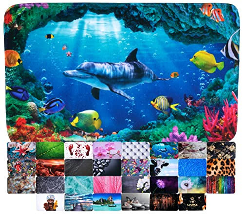 Sanilo Badteppich, viele schöne Badematten zur Auswahl, Badvorleger sehr weich und rutschfest, waschbar und schnelltrocknend (Delphin, 70 x 110 cm)