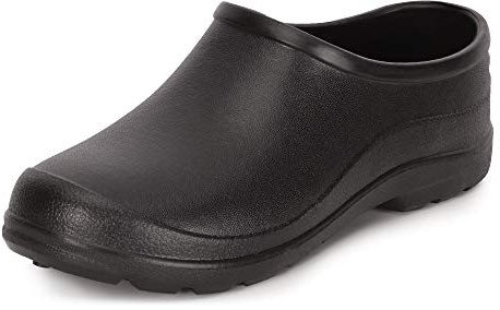 Ladeheid Gartenschuhe Damen und Herren leichte Eva Clogs Bequeme Hausschuhe & Gartenclogs LADW001 (Schwarz, 47 EU)