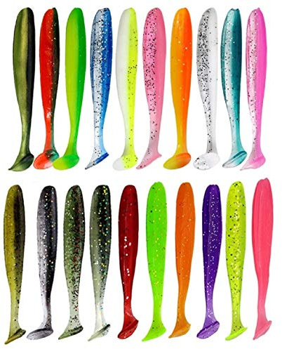 20 Stück Angelköder Weichplastikköder Umweltfreundliche Material Angelköder Kit