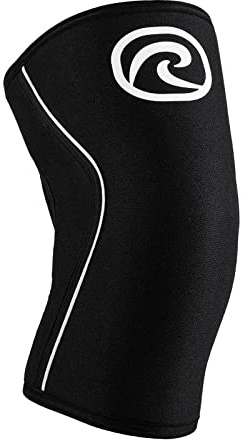 Rehband Power Max Kniebandage Kraftsport 7mm SBR/Neopren, wettkampfgeeignet, Knee Sleeves für Bodybuilding, Powerlifting, Crossfit & schweres Gewichtheben, Farbe:Schwarz, Größe:L