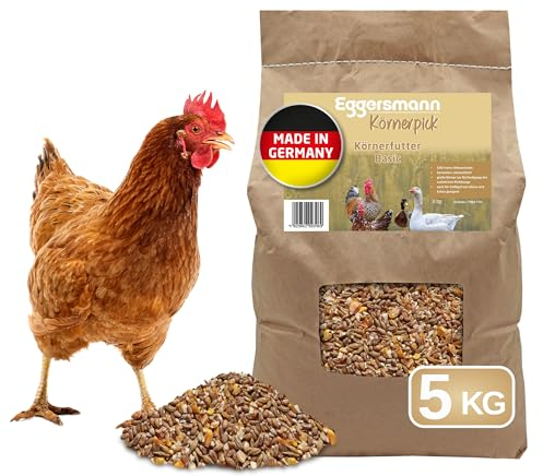 Eggersmann Körnerpick Hühnerfutter 5 kg Körnerfutter Basic - Basic Hühner Körnerfutter Geflügelfutter - Premium Körnermischung für Hühner Gänse und Enten