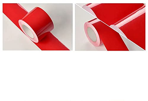 Dostear TapetenbordüRe Selbstklebende BordüRe Wand Wohnzimmer Tapeten Fliesenaufkleber Bad Dekoband Selbstklebend Rot GläNzend 12 X 500cm