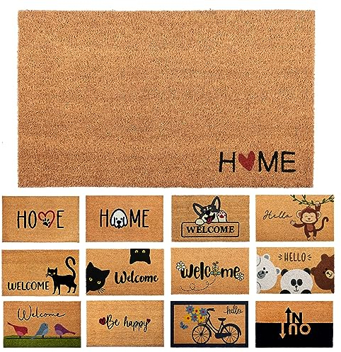 Felpudo Home Corazon de Fibra Coco - 70x40cm - Felpudos Antideslizantes - Felpudos Originales para la Entrada a Casa, Pasillos, Puertas de Exterior - Accesorios para el Hogar - Material Resistente