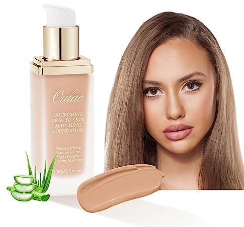 Oulac Foundation Make Up, Foundation Changing Skin Color, Langanhaltend flüssige Foundation, mit Aloe Vera und, leicht und atmungsaktiv, Vegane Foundation 30ml, Farbton: 09 Honey