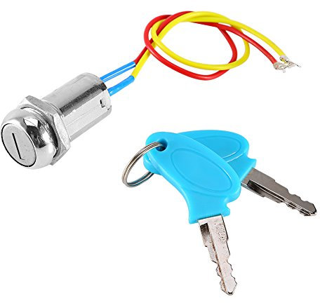Interruptor de Palanca con Llave, Llave de 2 Cables, Bloqueo de Encendido, Bloqueo de Llaves para Interruptor Eléctrico, Kit de Bicicleta Eléctrica, Arranque de Estilo de Llave,